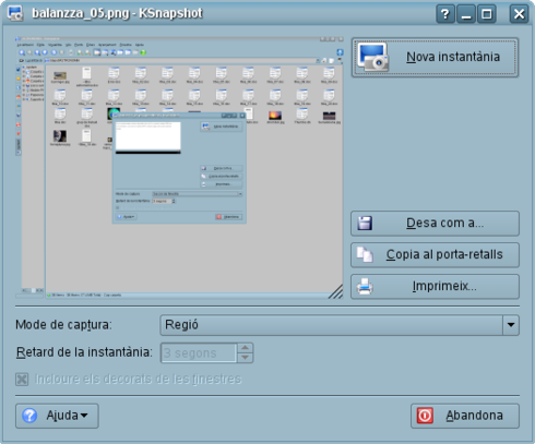 Ksnapshot, el capturador de pantallas de KDE