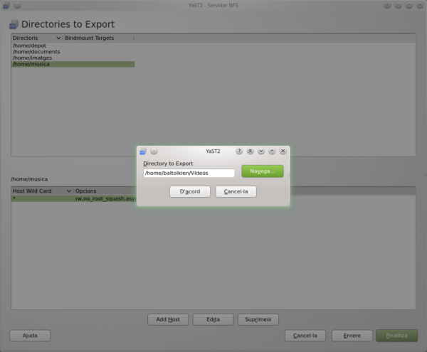 Cómo exportar carpetas NFS en openSUSE