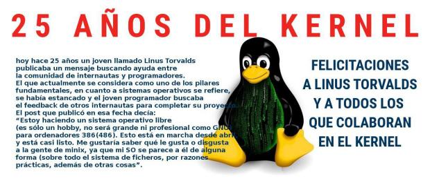 El Kernel Linux cumplió 25 años
