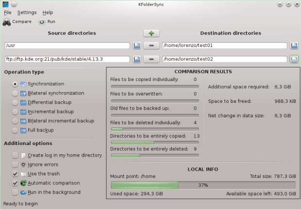 Sincroniza carpetas en KDE con KFolderSync