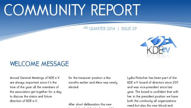 Tercer informe de 2014 de KDE