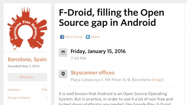 F-Droid en las charlas de Barcelona Free Software