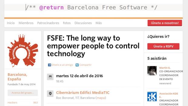 FSFE en las charlas de Barcelona Free Software