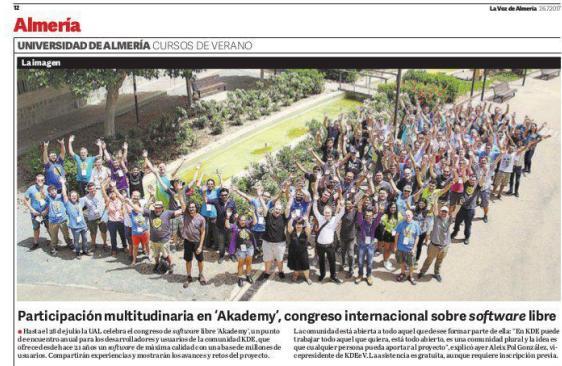 Akademy 2017 en los medios de comunicación generalistas