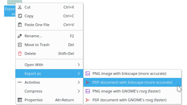 Exporta SVG a PNG o PDF, nuevo Service Menu para KDE