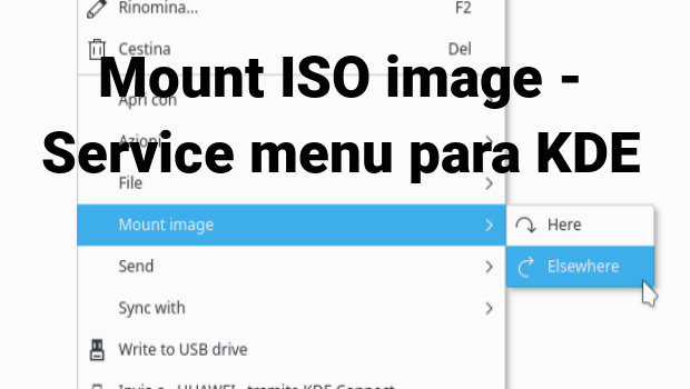 Mount ISO image – Service menu para KDE