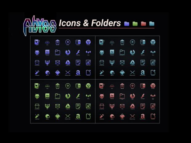  Abyss Icon Superpack, otro tema de iconos Neon