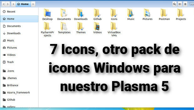 7 Icons, otro pack de iconos Windows para nuestro Plasma 5