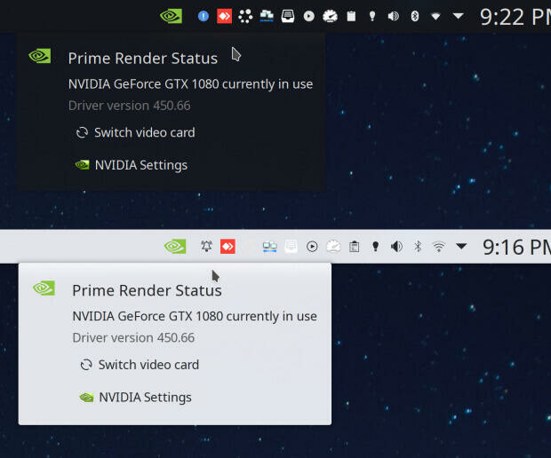 Prime Render Switch and Status - Plasmoides de KDE (158)