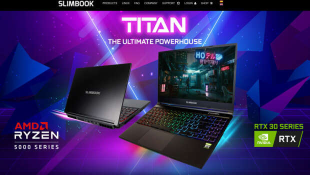 Presentado el mega portátil libre Titan de Slimbook