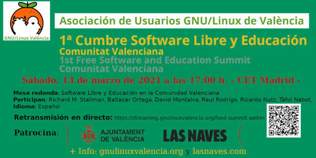 Mesa redonda "Software Libre y Educación en la Comunitat Valenciana" en la 1ª Cumbre Software Libre y Educación