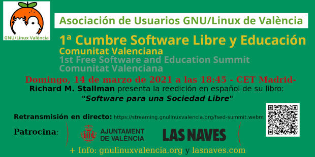 Richard M. Stallman presentará la reedición en español del libro «Software Libre para una Sociedad Libre» en la 1ª Edición de la Cumbre Software Libre y Educación