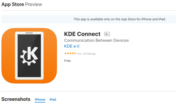KDE Connect está disponible para iOS
