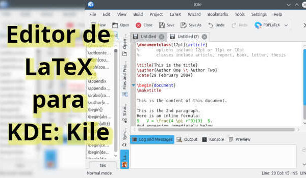 Editor de LaTex para KDE: Kile