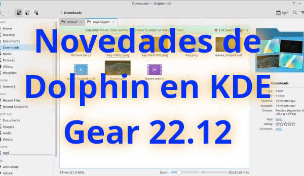 Novedades de Dolphin en KDE Gear 22.12