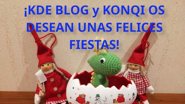 KDE Blog y Konqi os desean unas felices fiestas navideñas
