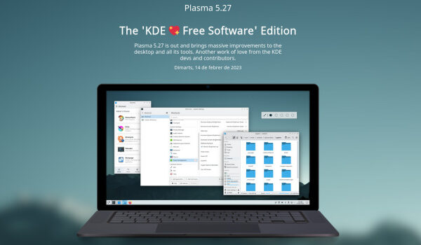 Lanzada la primera actualización de 5.27 edición ‘KDE 💖 Free Software’