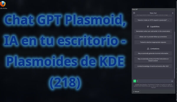 Chat GPT Plasmoid, IA en tu escritorio – Plasmoides de KDE (218)