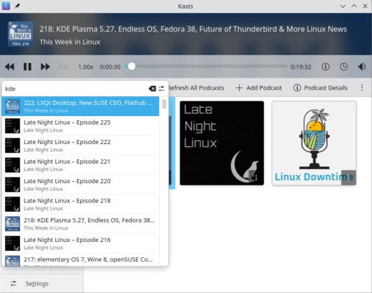 Novedades de Kasts y Kate en KDE Gear 23.04
