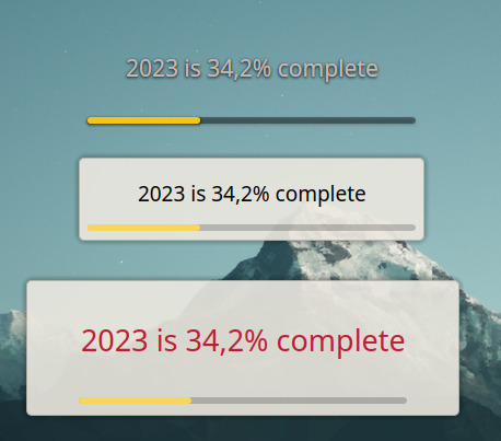 Visualiza el progreso del año con Year Progress Extended - Plasmoides de KDE (220)