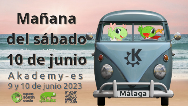Mañana del sábado 10 de junio Akademy-es 2023 de Málaga Opensouthcode Edition #akademyes